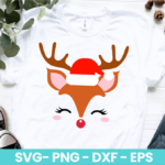 Christmas Reindeer Face SVG