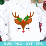 Christmas Reindeer Face SVG