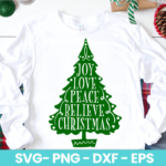 Joy Love Peace Believe Christmas SVG