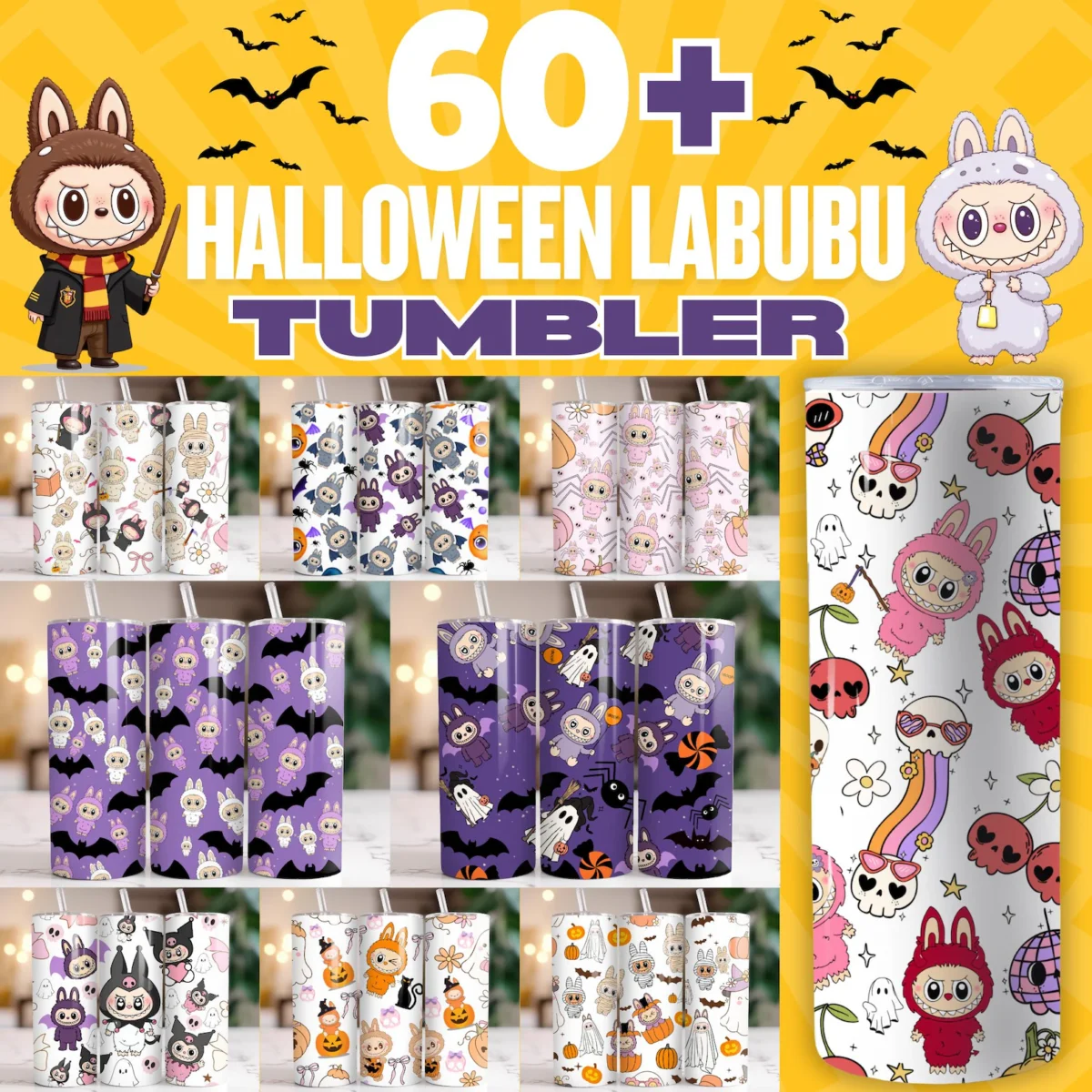 Labubu Halloween Tumbler Wrap